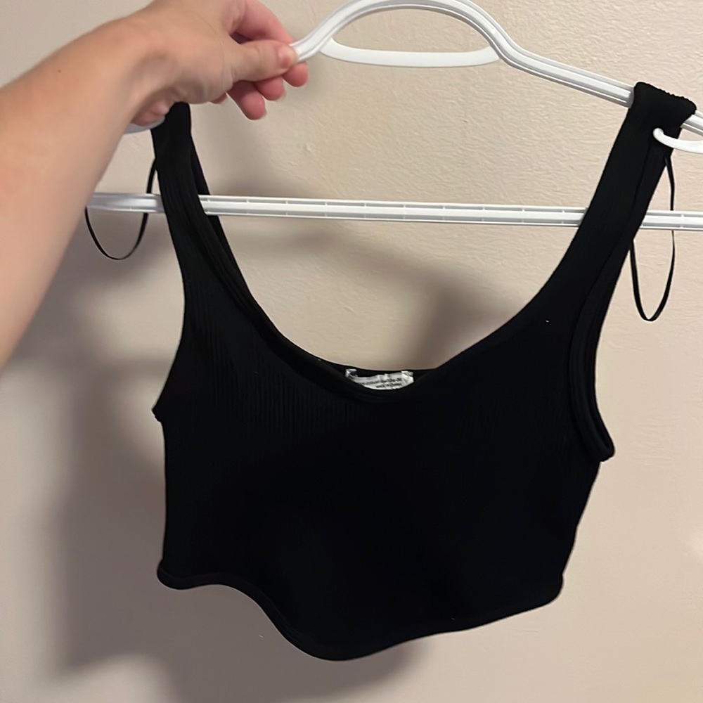 Extra small black crop top from Zara